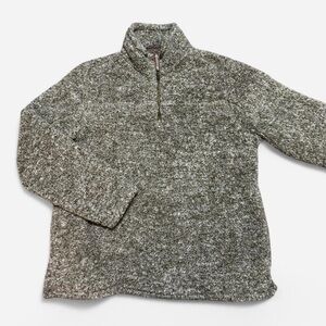 alpine sherpa brown quarter zip sweater